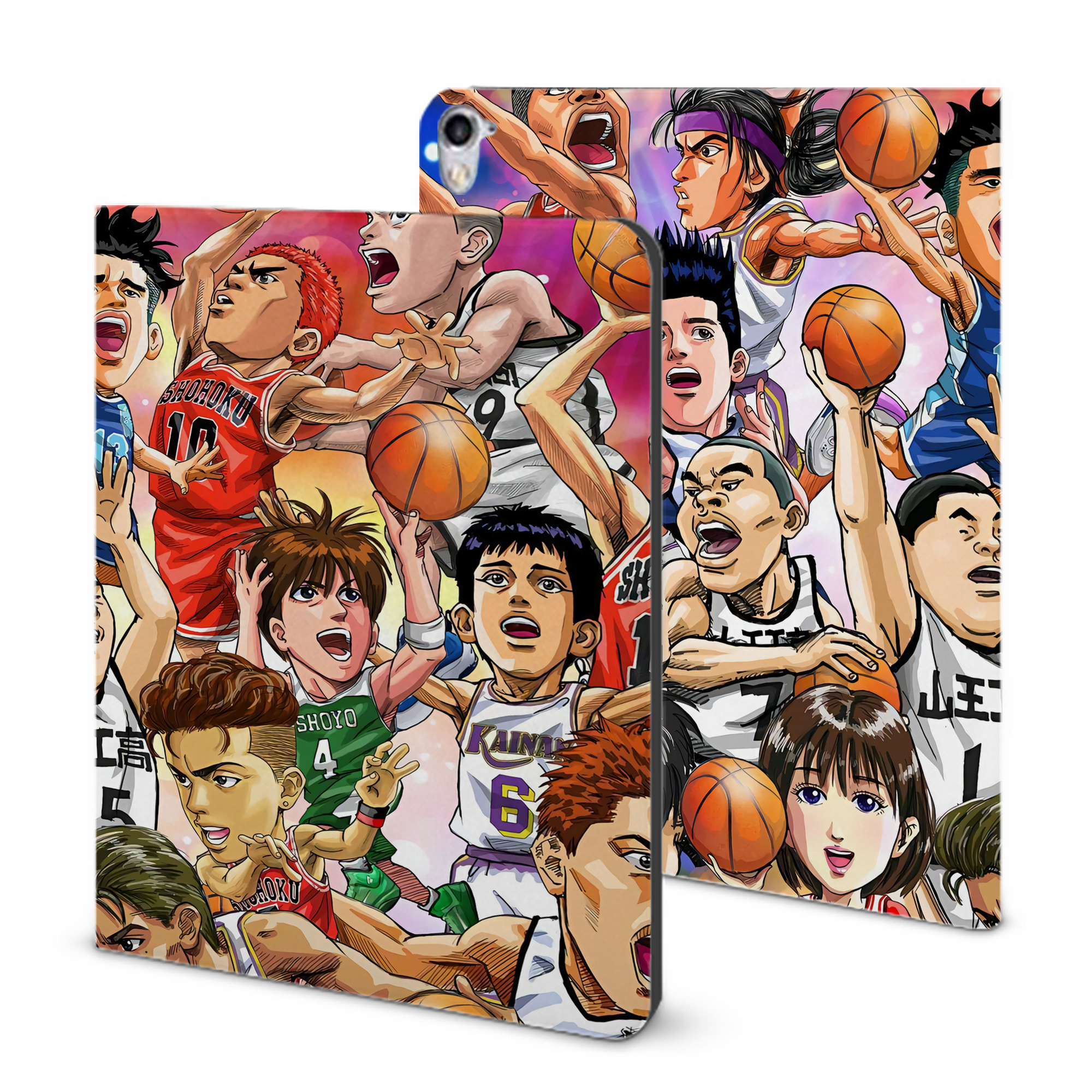 （画像用） SLAM DUNK／スラムダンク IPad ケース ブック型 PUレザー TPU 耐衝撃 軽量 薄型 ペン収納なし 全面保護 IPad 各モデル対応